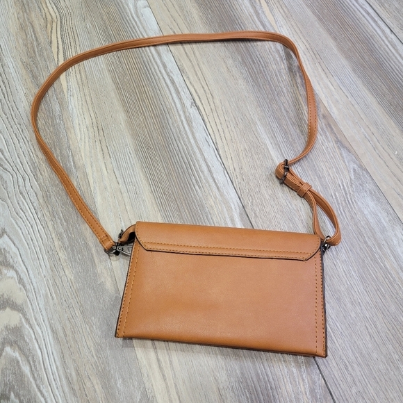 Crossbody Purse faux leather clasp closure Women's One Size brown - Picture 2 of 8